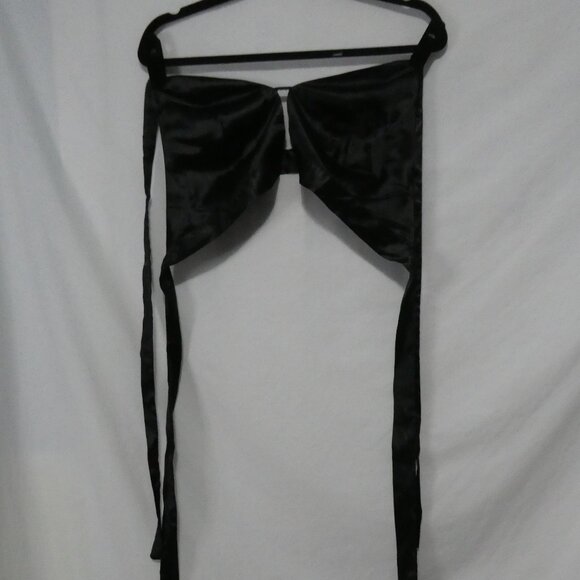 SHEIN - Curve | OXL | Black Satin Side Tie Bikini Top - Picture 1 of 9